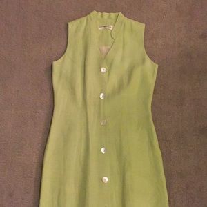 Linen Dress with Mother of Pearl Buttons